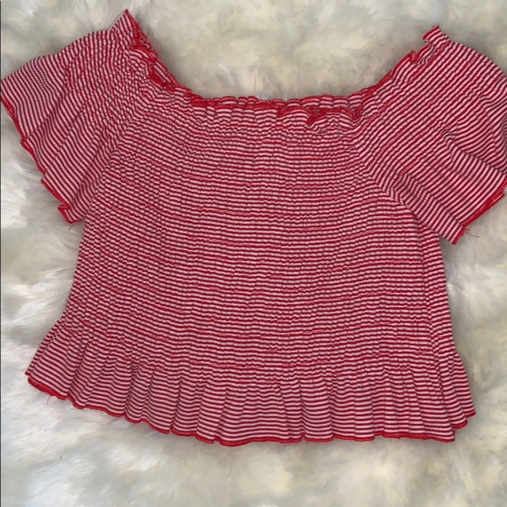 red stripped shirt